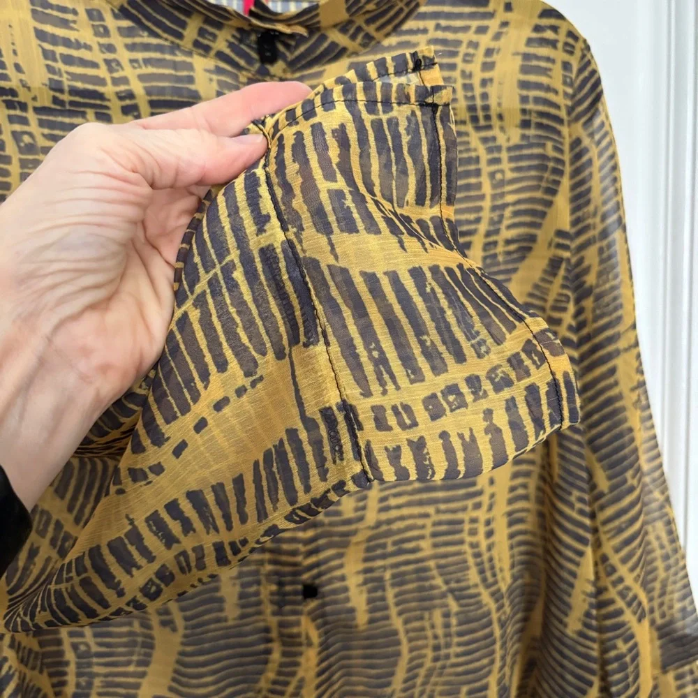 IC by Connie K Black and Gold sheer Blouse - Picture 6 of 7